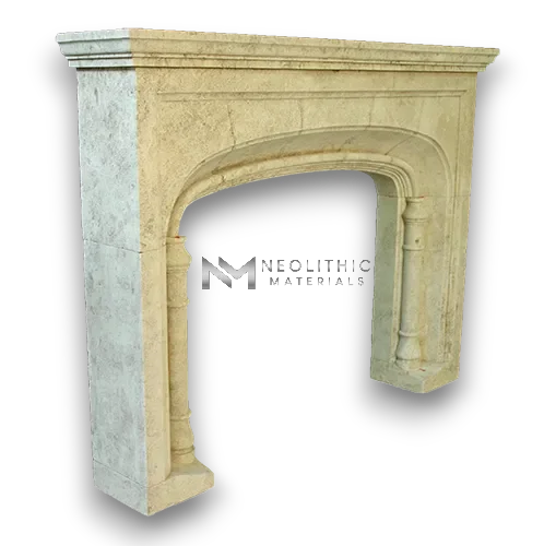 Limestone Fireplace Mantel - Image 2